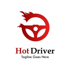 Hot driver design logo template illustration