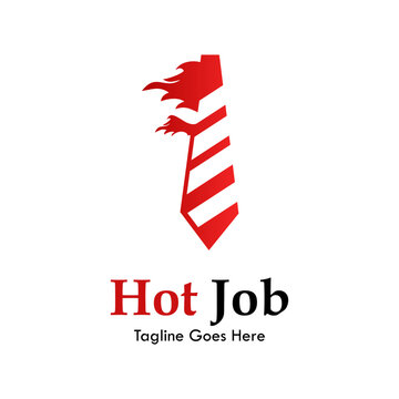 hot job design logo template illustration. there are tie with fire