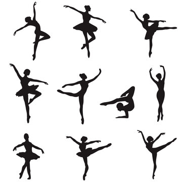 collection of silhouette ballet moves