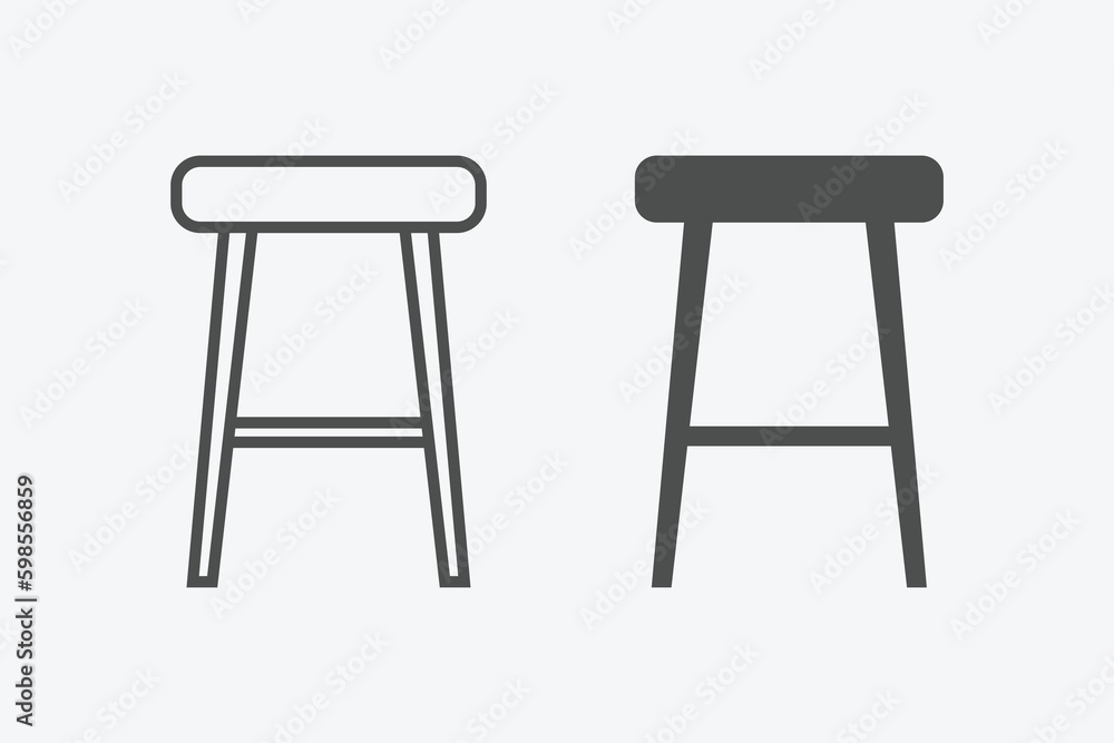 Aufkleber chair vector icon set. vector linear and filled style flat furniture sign for mobile concept and web