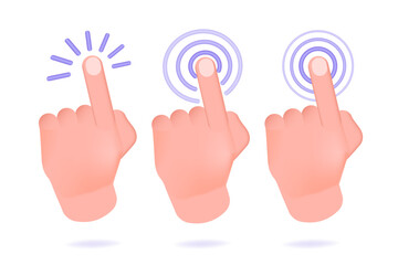 3d realistic vector illustration Hand pointing gesture, Touch or click.