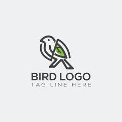 Bird line vector logo design.