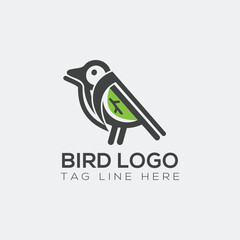 Bird line vector logo design.