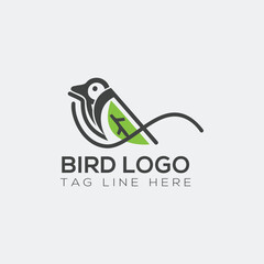 Bird line vector logo design.