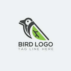 Bird line vector logo design.