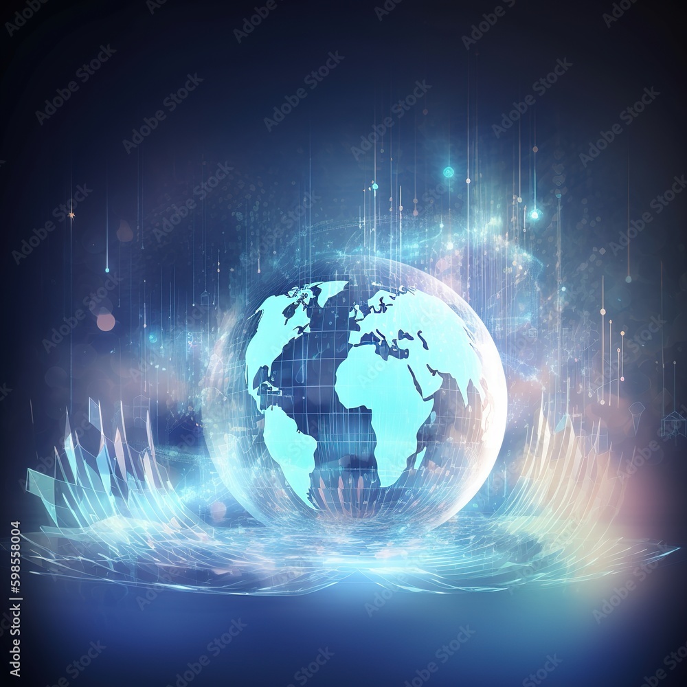 Poster business concept of global network connection. generative ai