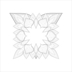 Printable Doodle flowers in monochrome for coloring page, cover, wedding invitation, greeting card, wall art isolated on white background. Hand drawn sketch for adult anti stress coloring page.