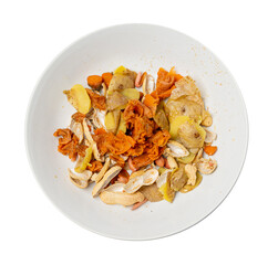 Eco Bio Garbage Mix, Organic Waste with Carrot Peel, Boiled Potato Skins, Peanut Husks, Compost Ingredient