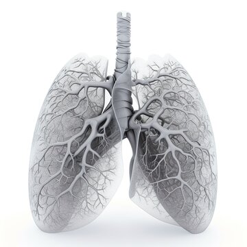 lungs isolated on white and health concept. generative AI