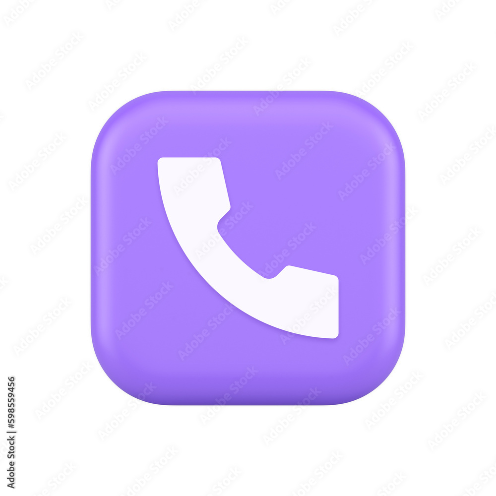 Poster helpline hotline call center phone handset squared button 3d realistic icon