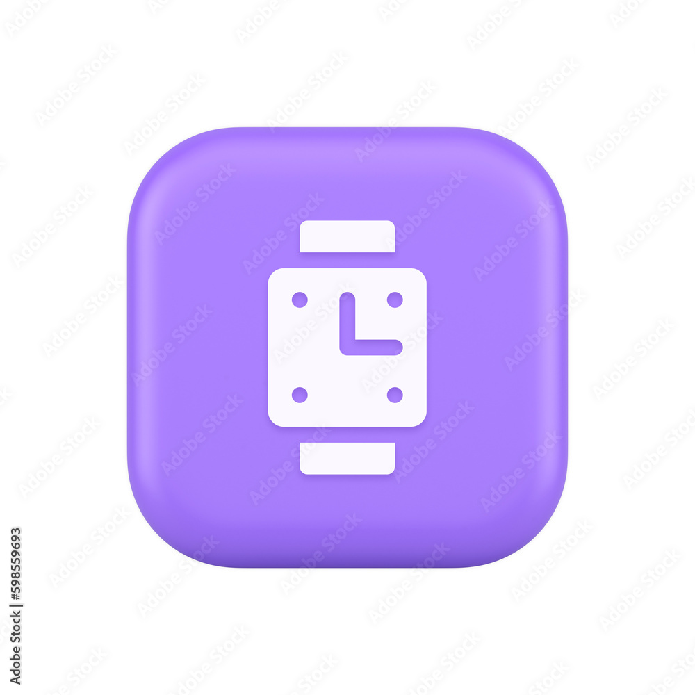 Aufkleber wrist smart watch application button sport activity tracking data control 3d realistic icon