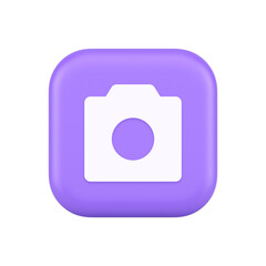 Photo video camera multimedia content creation button optical lens zoom device 3d icon