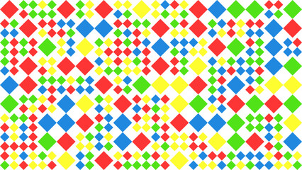 Colourfu geometric mosaic seamless pattern illustration with creative abstract shapes. Modern style background print. Trendy bright symbols and minimalist shape texture, geometry collage. Vector