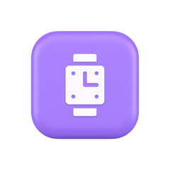 Wrist smart watch application button sport activity tracking data control 3d realistic icon