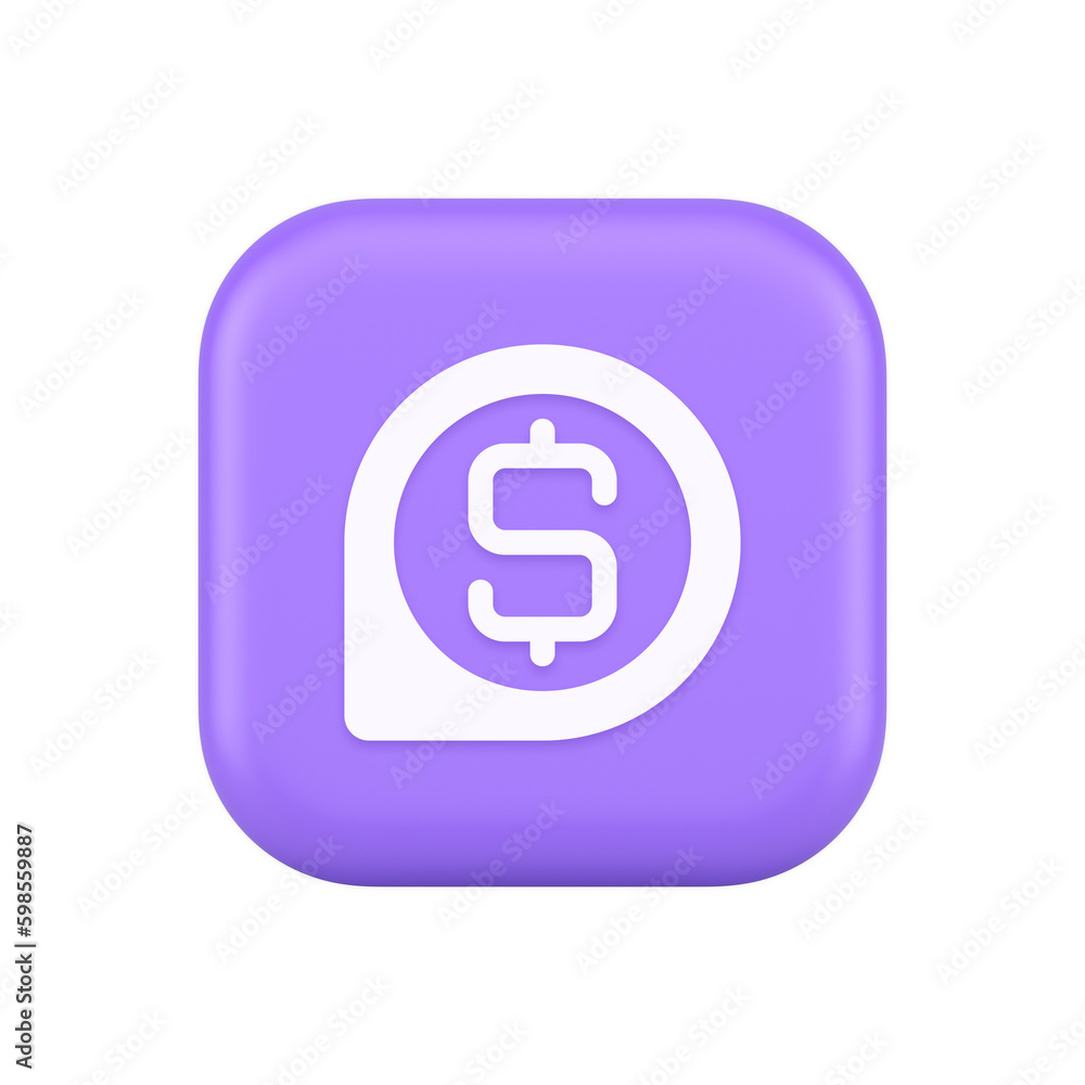 Aufkleber bank money exchange map pin pointer button cash location dollar symbol web app design 3d icon