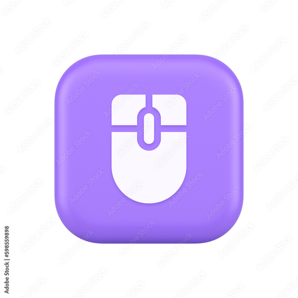 Poster mouse computer scrolling device cursor button click control cyberspace interface 3d icon