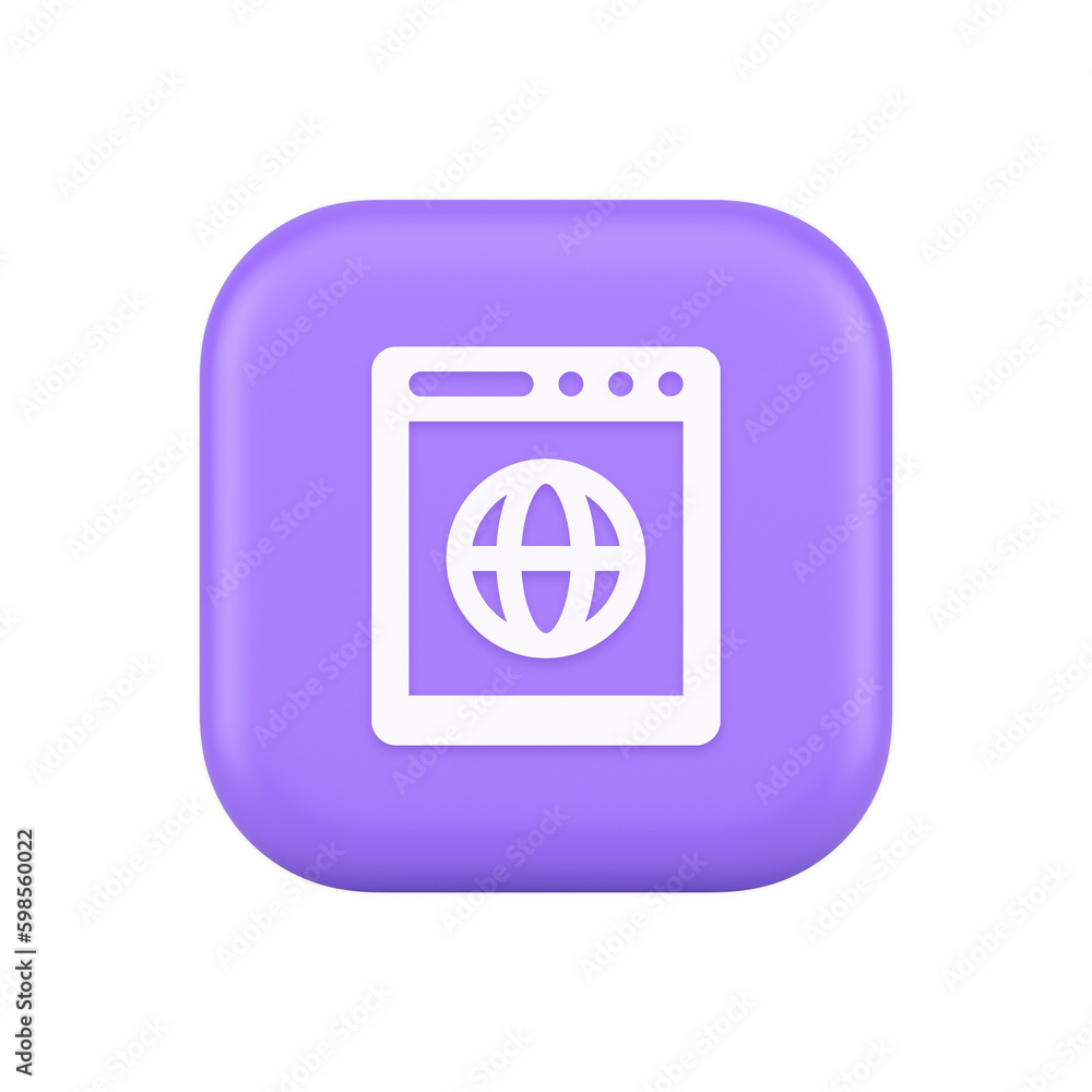 Poster internet browser global wireless connection button cyberspace virtual networking 3d icon