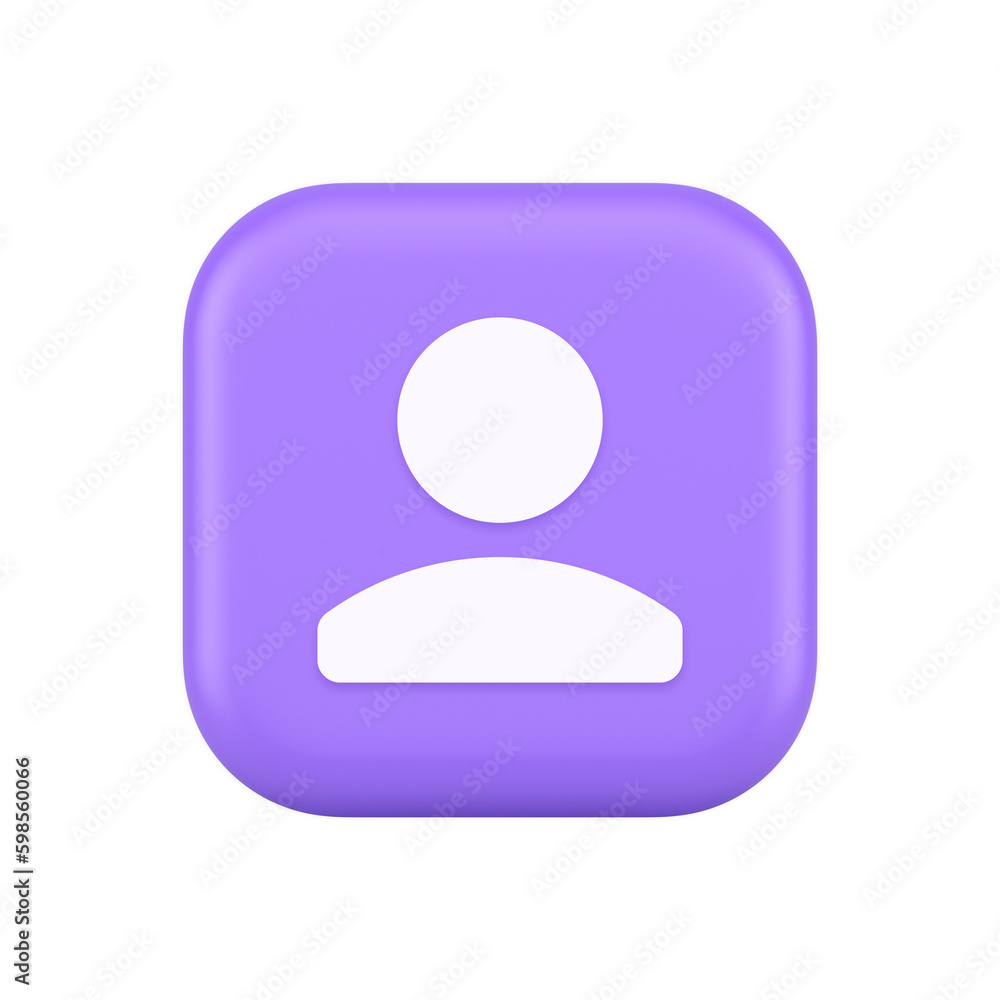 Poster user person human contact button cyberspace account information web app 3d realistic icon