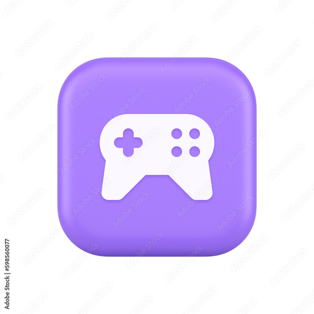Poster gamepad controller virtual gaming connect button joystick joypad web app 3d realistic icon