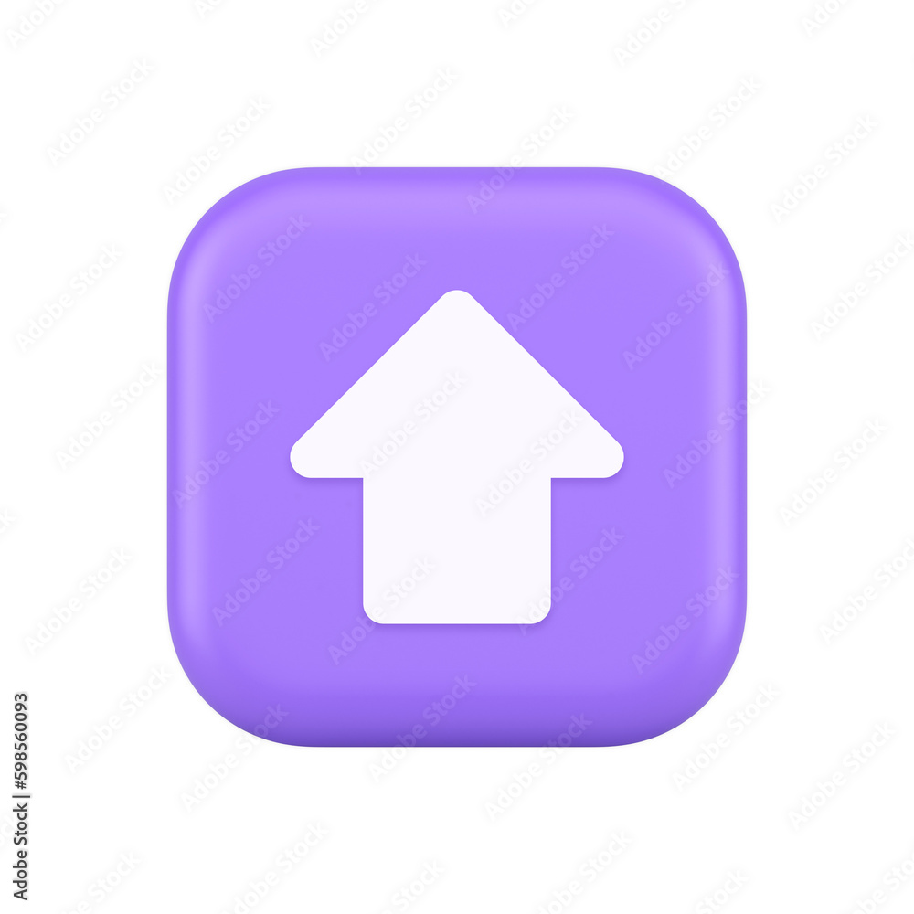 Poster arrow up button directional pointer cyberspace cursor 3d realistic icon