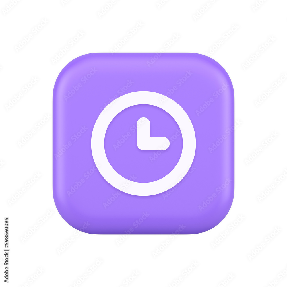Poster timer countdown deadline control button time management watch web app design 3d icon