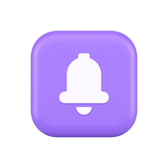 Handbell ring button cyberspace sound reminder service 3d realistic icon