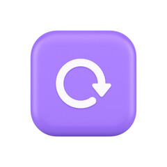 Circular arrow button curved dynamic loading progress navigation cursor 3d realistic icon