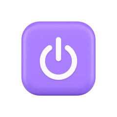 Shutdown turn on off button energy switch power start stop web app design 3d realistic icon