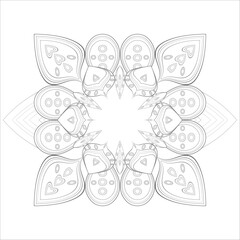 Decorative Doodle flowers in black and white for coloring book, cover or background. Hand drawn sketch for adult anti stress coloring page.-vector 