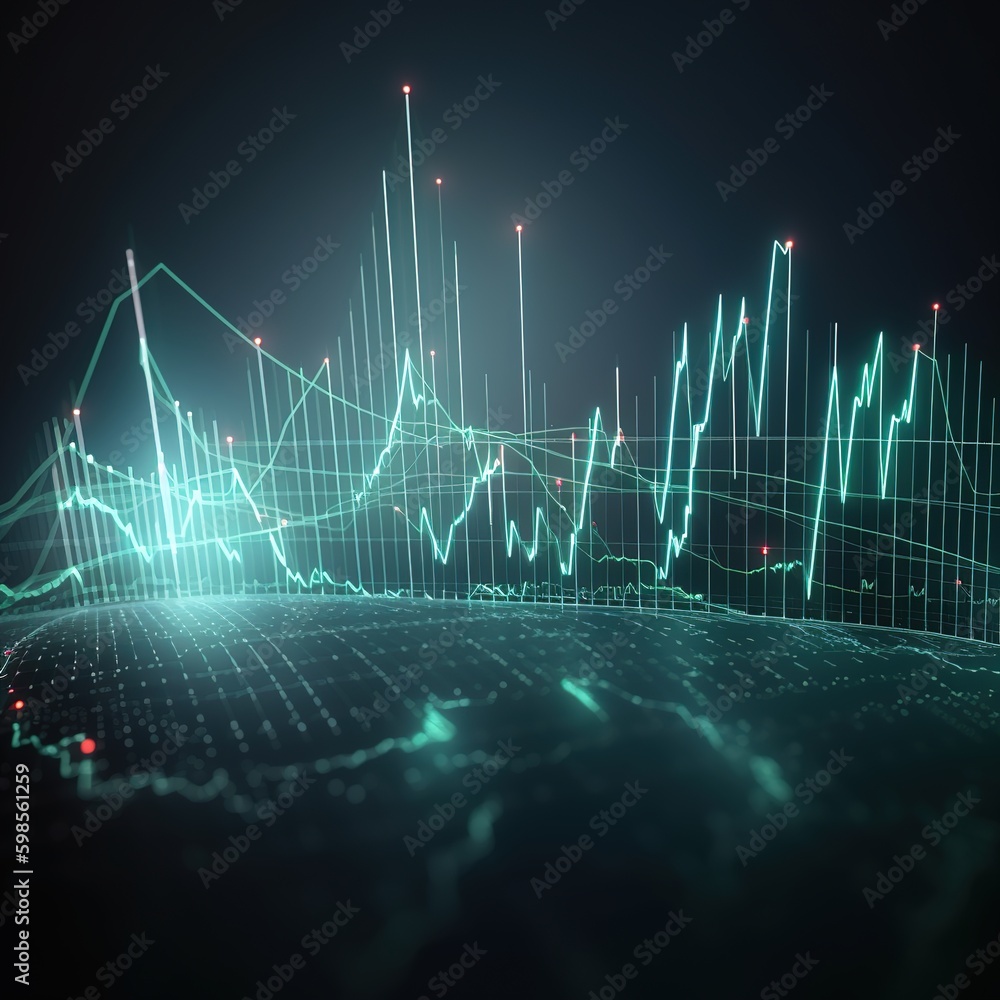 Aufkleber analyzing sales data growth graph chart and stock market on global networking. business strategy, pl
