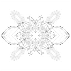 Coloring Books for adult. Hand drawn flowers in zentangle style for t-shirt design or tattoo and coloring book