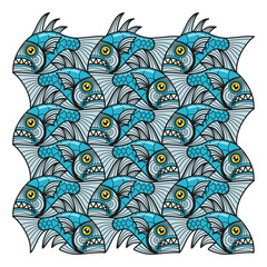 Tesselazione pesci stile ercher 01