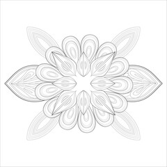 Coloring Books for adult. Hand drawn flowers in zentangle style for t-shirt design or tattoo and coloring book