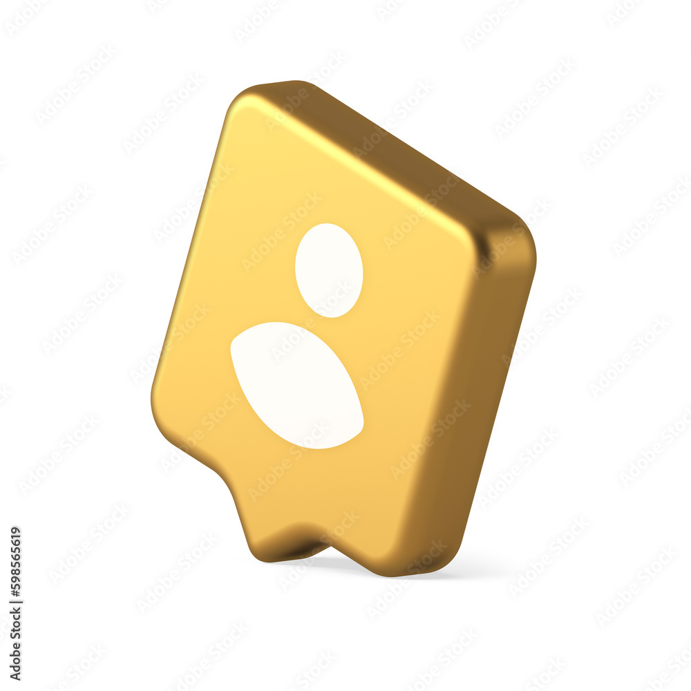 Poster member user personal data button human avatar character social character profile 3d speech bubble ic