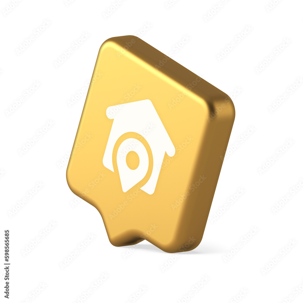 Poster house location gps route button distance navigation map pin pointer address direction 3d speech bubb