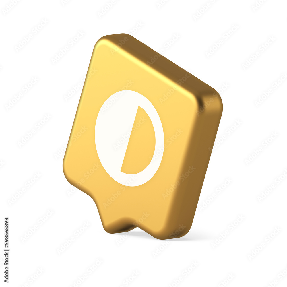 Poster brightness contrast button display control connection web app 3d realistic speech bubble icon