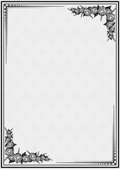 Vector - Border or frame with rose Rest in peace, flower. End of life.