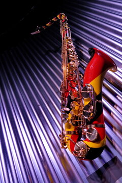 Saxophone. Exposition Fela Kuti. Cit&eacute; de la Musique. Porte de la Villette. Paris. 14/02/2023.