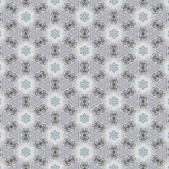 seamless pattern with blue flowers
