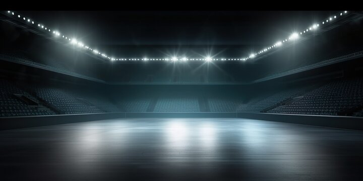 Stadium with lights background for display Generative AI