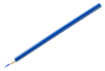 Blue pencil sharpened, isolated on transparent background