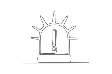 Single one line drawing SOS notification warning. SOS concept. Continuous line draw design graphic vector illustration.
