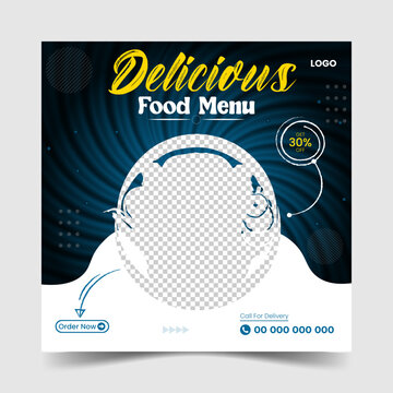  Food banner social media post template ads. Editable social media templates for promotions. Layout design for marketing on social media.