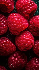 Beautiful tasty red rasberries background . Generative Ai