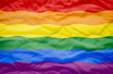 Rainbow flag of the LGBTQ+ community. Colored pride symbol background in illustration.