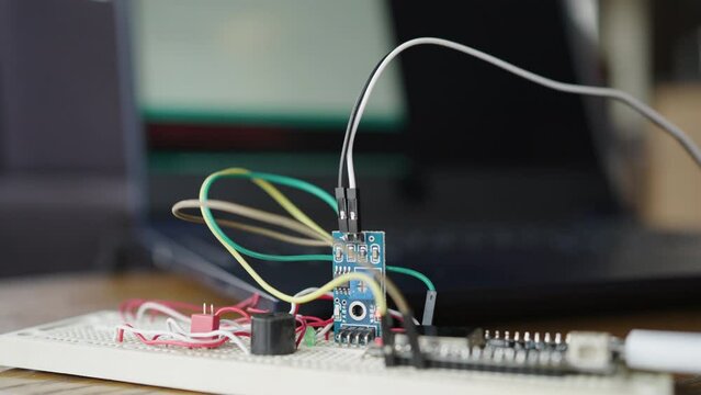 Programming and connecting various devices of the Arduino microcontroller board to measure soil moisture for agriculture. internet of things.