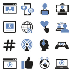 Fototapeta premium Streaming Icons. Two Tone Flat Design. Vector Illustration.