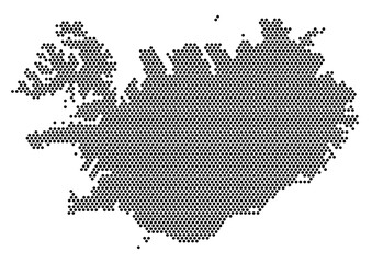 Isolated concept map of Iceland from dots. The territory of the island state of Iceland. geographical abstraction is made with dots. State borders of Iceland. - obrazy, fototapety, plakaty