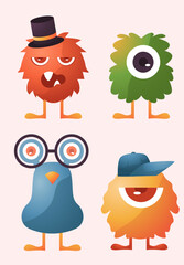 Set Collection Cartoon Monster Cute
