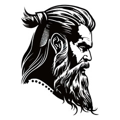 Odin Legendary God Mascot Vector. Odin vector and logo icon King of Asgard Illustration Art, Odin, God Odin illustration in tattoo style.